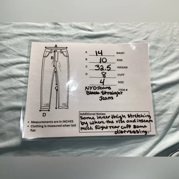 NYDJ Black Stretch Straight Leg Jeans Size 4 - Picture 9 of 9